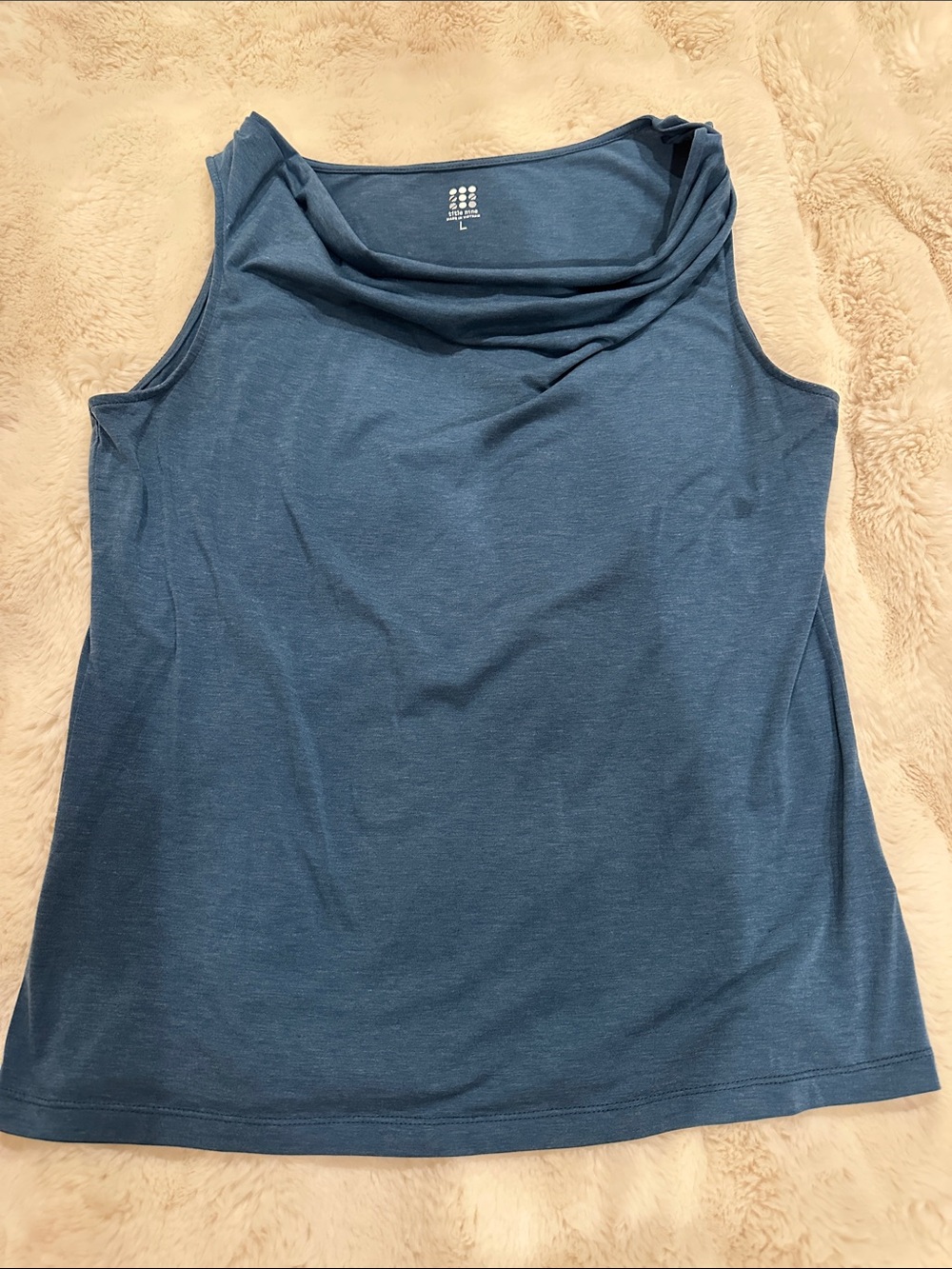 Title Nine Draped Cowl Tank Top in Dusty Teal